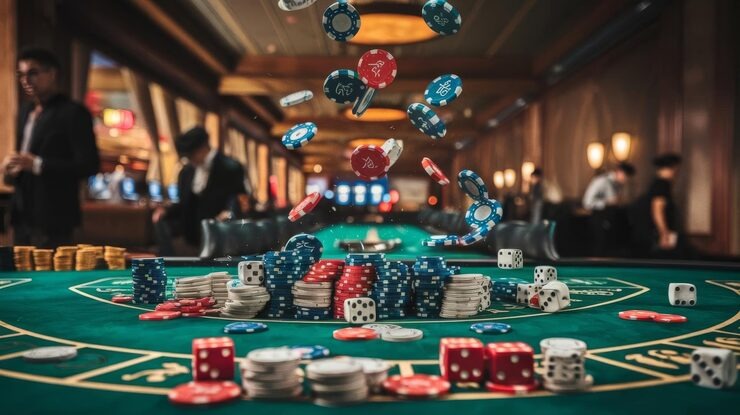 Live dealer at Basketball table demonstrating card shuffle and game flow Live dealer at Basketball table demonstrating card shuffle and game flow